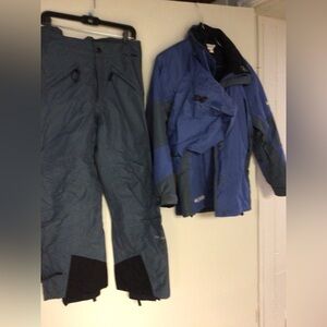 Columbia Titanium Blue and Gray Ski Jacket and Pants Set